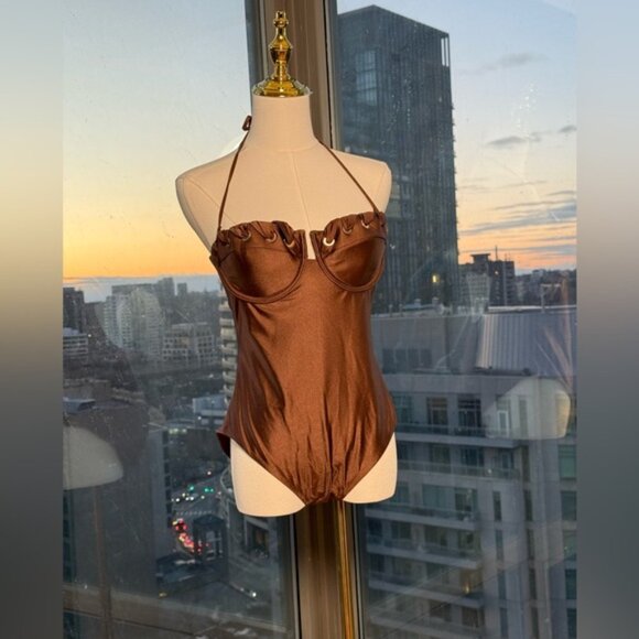 🆕 ZIMMERMANN 🧿 NWOT Devi Balconette Eyelet 1PC Bathing Suit, Sz 3AB US 8 - 10 - Picture 11 of 16